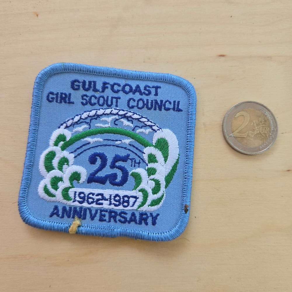 VTG GSA Anniversary Patch 1987 Gulfcoast Council Blue Girl Scouts Of America USA